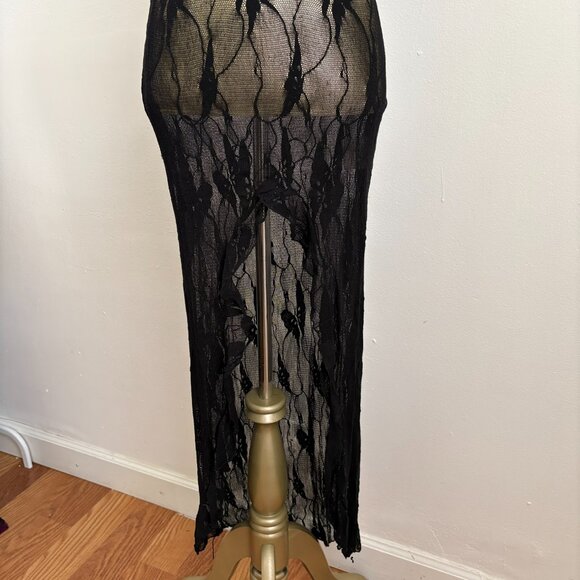 Sheer Lace Butterfly Maxi Dress One Size - Picture 3 of 6